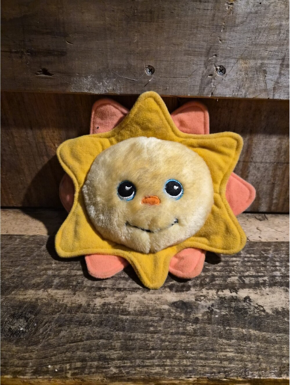 Dakin Baby Things Smiling Sun Plush Yellow Stuffed Animal 7" Vintage 1982
